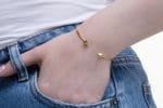Gold pyramid cuff bracelet - Image 2