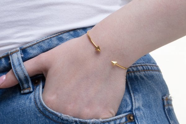 Gold pyramid cuff bracelet - Image 2