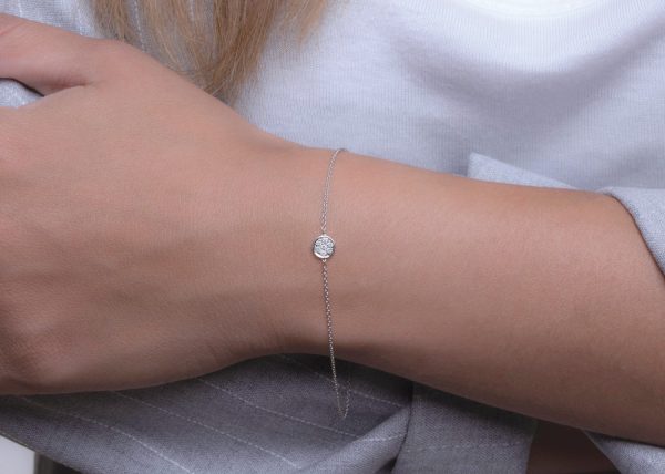 Diamond disk bracelet 4 Diamond disk gold bracelet - Image 5