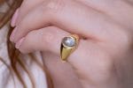 Aquamarine cabochon gold ring - Image 5