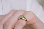 Aquamarine cabochon gold ring - Image 2