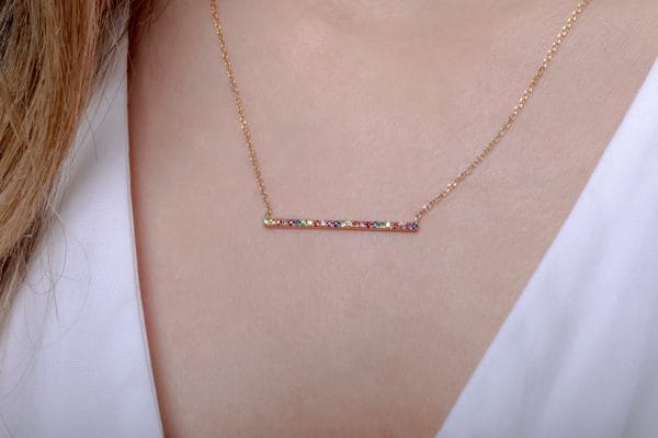 IMG_3548 Rainbow bar gold necklace - Image 4