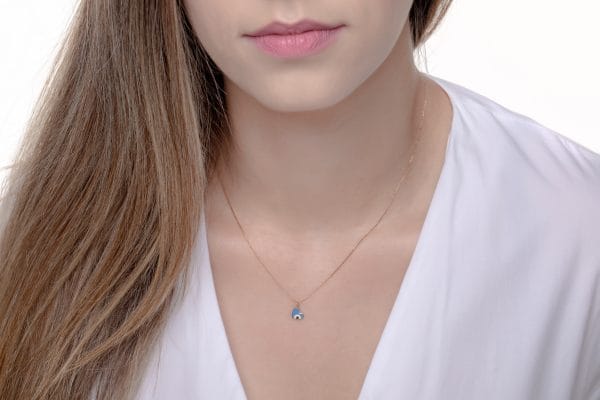 Enamel gold heart necklace - Image 3