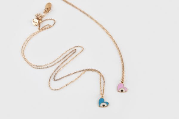 Enamel gold heart necklace - Image 7