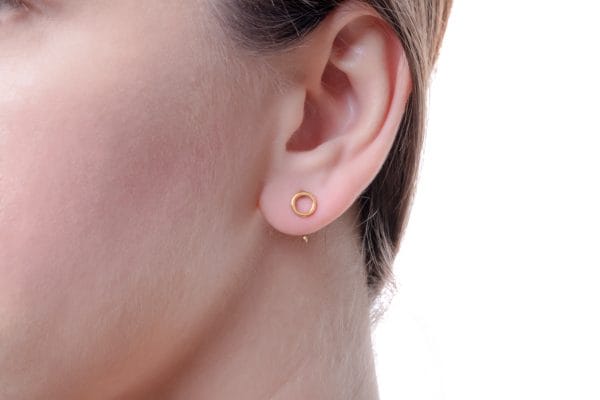 IMG_4002 Circle huggie gold earrings - Image 6