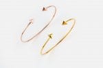 Gold pyramid cuff bracelet