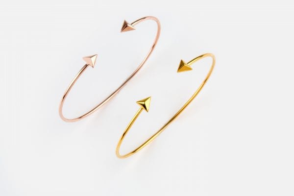 Gold pyramid cuff bracelet - Image 1