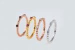 Diamond dotted gold ring
