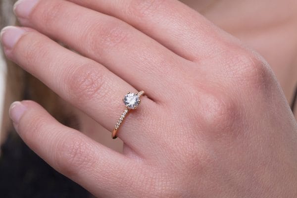 XRI_1270 Moissanite solitaire ring in solid gold - Image 3