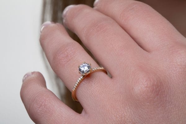 XRI_1272 Moissanite solitaire ring in solid gold - Image 4