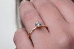 Moissanite solitaire ring in solid gold - Image 2