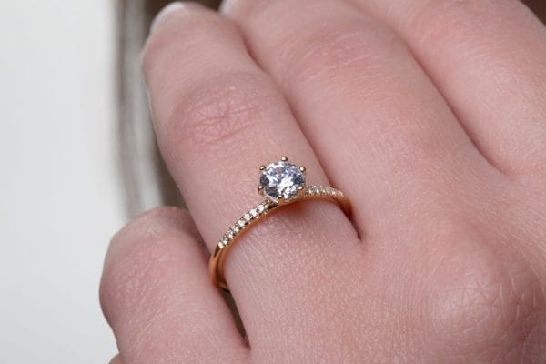 XRI_1274 Moissanite solitaire ring in solid gold - Image 2