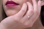 Moissanite solitaire ring in solid gold - Image 5