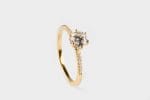 Moissanite solitaire ring in solid gold