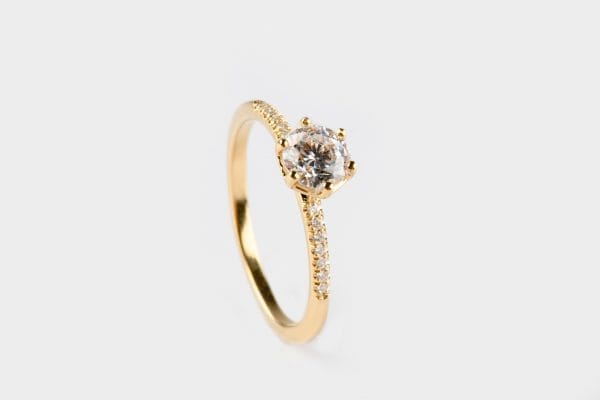 XRI_1288 Moissanite solitaire ring in solid gold - Image 1