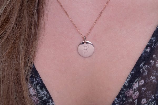calligraphy initial disk necklace - Image 3