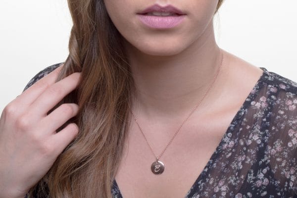 calligraphy initial disk necklace - Image 4