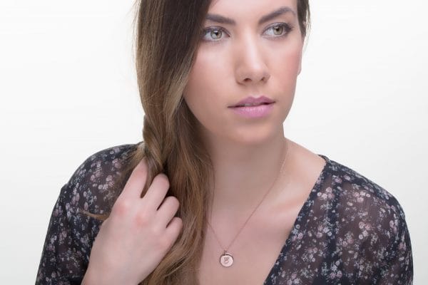 calligraphy initial disk necklace - Image 5