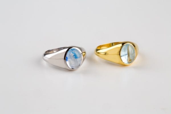 XRI_2898 Moonstone cabochon gold ring - Image 7