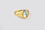 Aquamarine cabochon gold ring