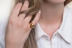 Oval curvy gold signet ring, RN355 - Image 2