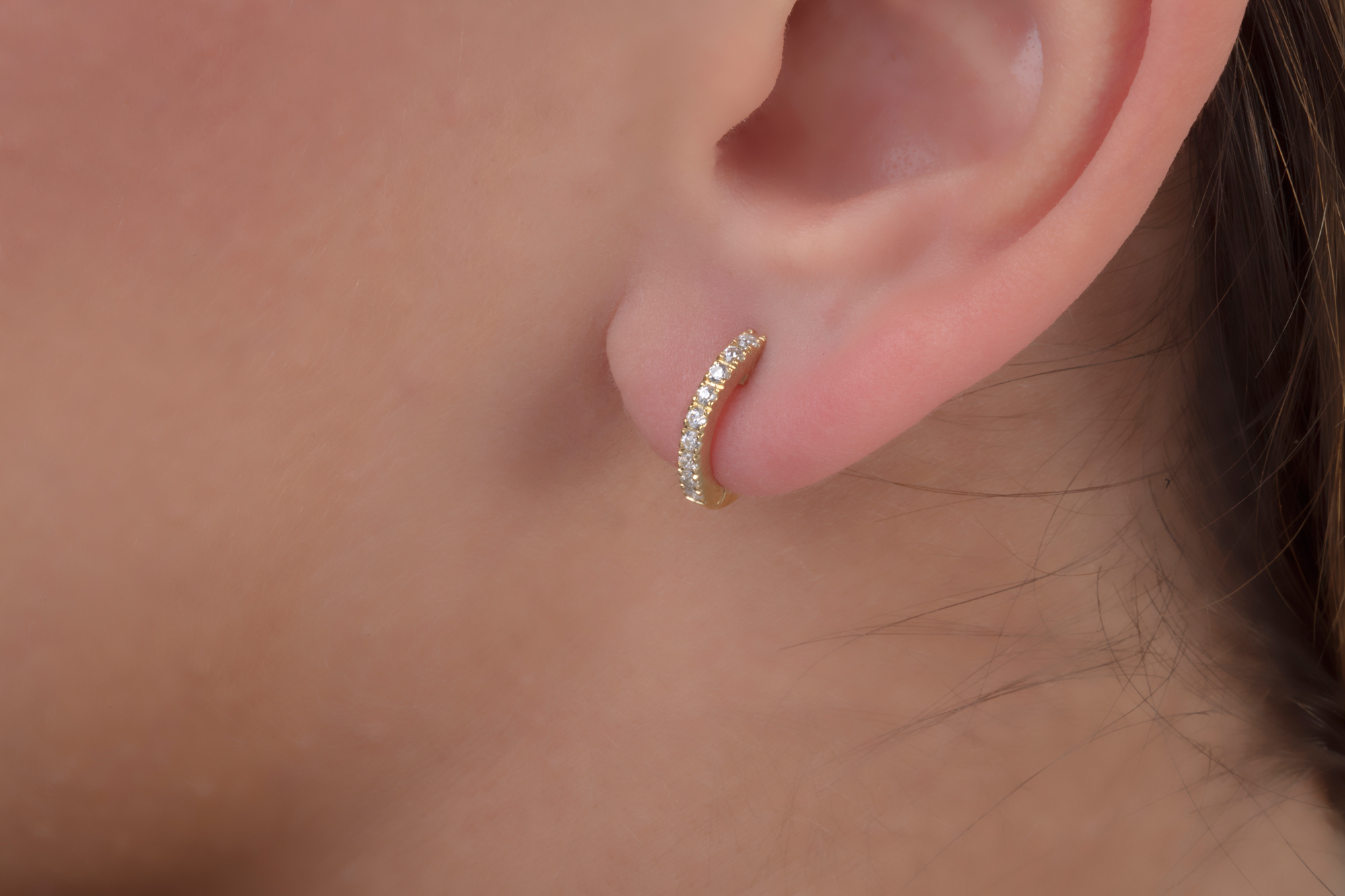 Diamond hoop earrings, Timeless diamond huggies in solid gold (Small) -  Elegant Jewel Box | Fine Jewellery