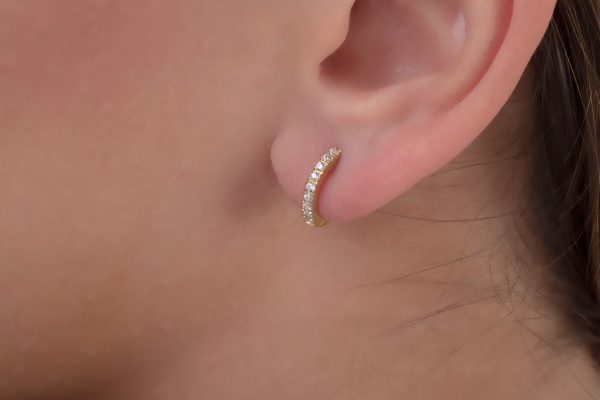 Diamond hoop earrings (Small) - Image 3