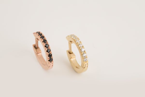Diamond hoop earrings (Small) - Image 4