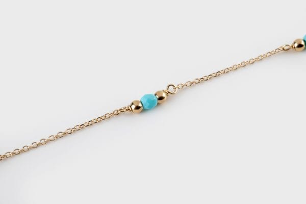 Turquoise gold chain bracelet - Image 8