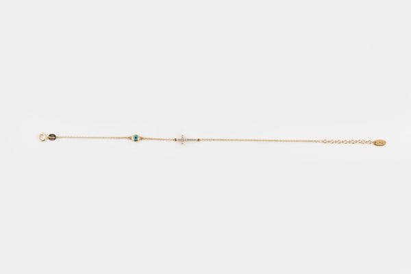 Diamond cross and evil eye bracelet - Image 11