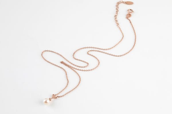 Triangle pearl gold necklace - Image 6