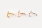 Curved bar gold earrings