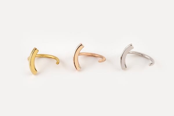 IMG_3926 Curved bar gold earrings - Image 1