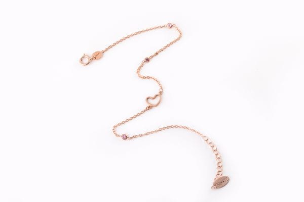 Pink CZ-heart bracelet - Image 2