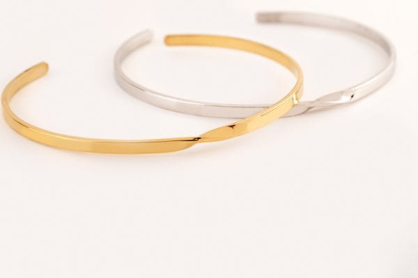 IMG_3990 Twisted open gold bangle - Image 8