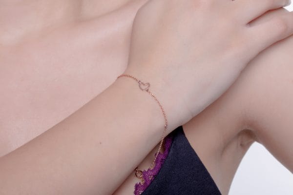 Pink CZ-heart bracelet - Image 8