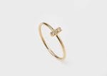 Tiny bar diamond gold ring - Image 3