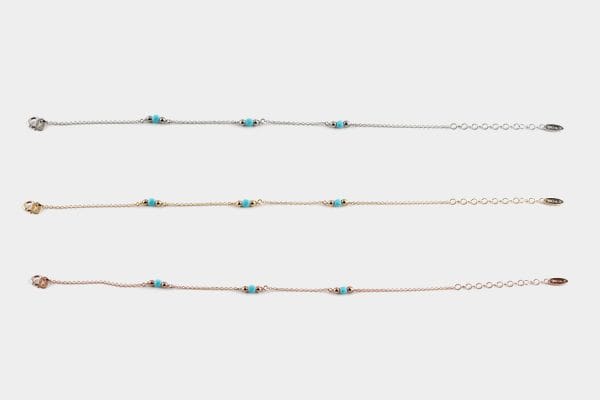 Turquoise gold chain bracelet - Image 4