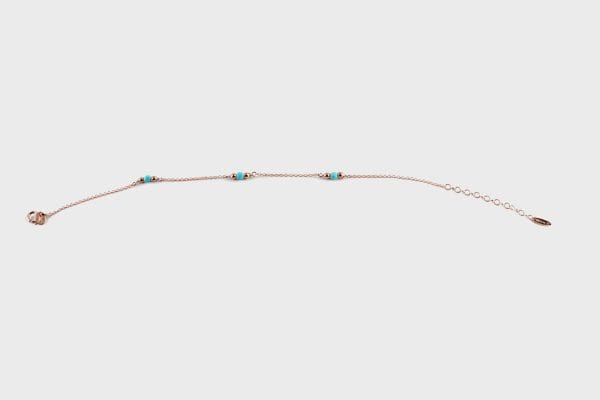Turquoise gold chain bracelet - Image 9