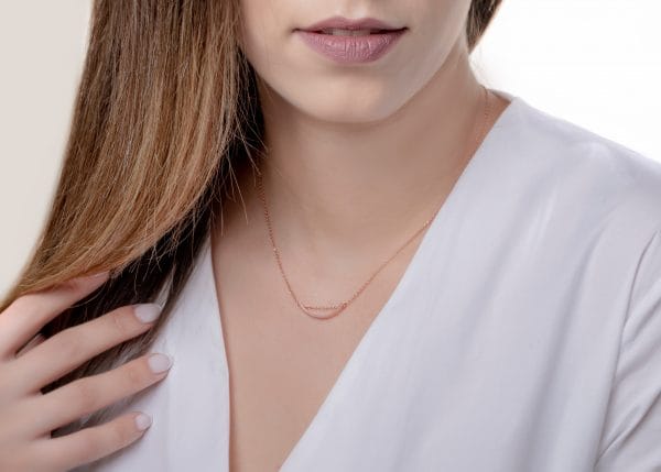 Floating Curved chevron gold necklace - Image 5