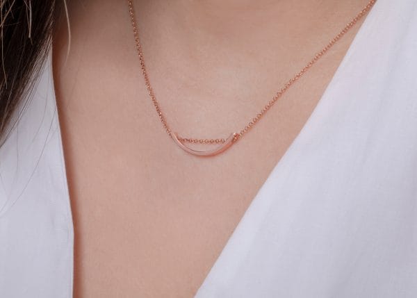 Floating Curved chevron gold necklace - Image 6