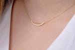 Floating Curved chevron gold necklace - Image 7