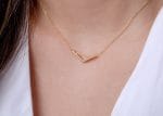 Floating angle chevron gold necklace - Image 4