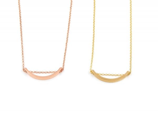 Floating Curved chevron gold necklace - Image 9