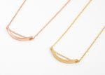 Floating Curved chevron gold necklace