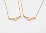 Floating angle chevron gold necklace
