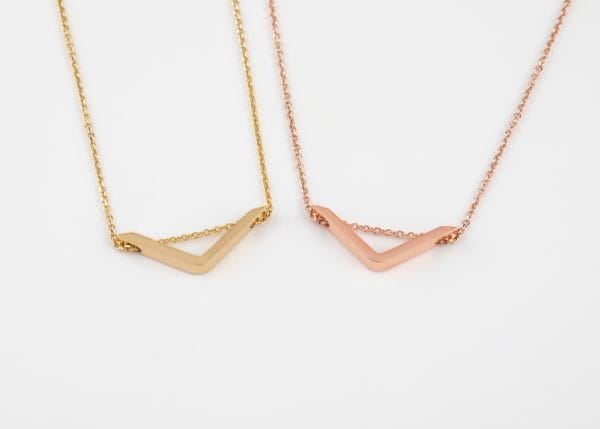 teliko_IMG_2325 Floating angle chevron gold necklace - Image 1