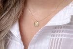 Small Initial gold disc necklace - Image 4