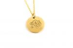 Three letter gold disc necklace