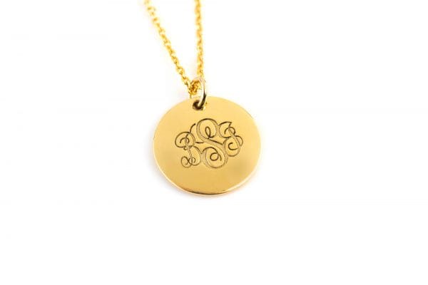 IMG_0675 Three letter gold disc necklace - Image 1